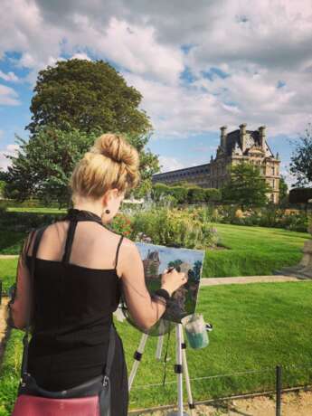 Painting “In the Tuileries Garden”, See description, Impressionist, Landscape painting, 2019 - photo 2