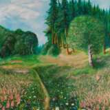 Design Painting “Walk in the woods”, Canvas on the subframe, Oil paint, Impressionist, Landscape painting, 2020 - photo 1