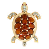 CITRINE, AMETHYST, RUBY AND DIAMOND TURTLE BROOCHES - фото 2