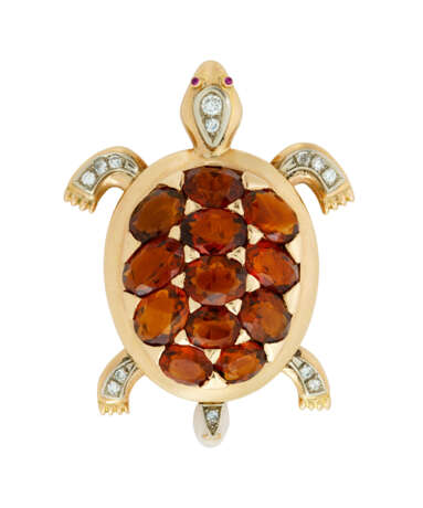 CITRINE, AMETHYST, RUBY AND DIAMOND TURTLE BROOCHES - photo 2