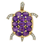 CITRINE, AMETHYST, RUBY AND DIAMOND TURTLE BROOCHES - photo 4