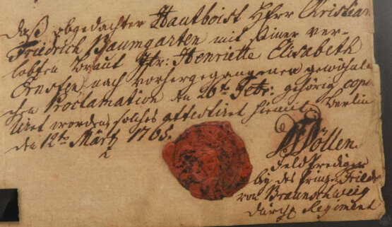 SCHRIFTEN, mit Tinte beschriebenes Papier hinter Glas gerahmt, Berlin/Preussen 1785 - фото 4
