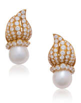 M. GÉRARD CULTURED PEARL AND DIAMOND EARRINGS