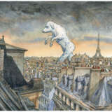 NICOLAS DE CRÉCY (né en 1966)Le Yokai de MontmartreEncres de couleur sur papier. Signé et daté, 30x40 cm. 2020. - фото 1