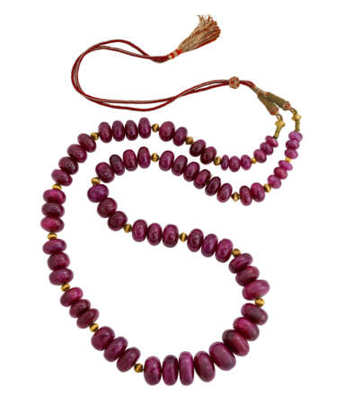 RUBY BEAD AND GOLD NECKLACE - фото 1
