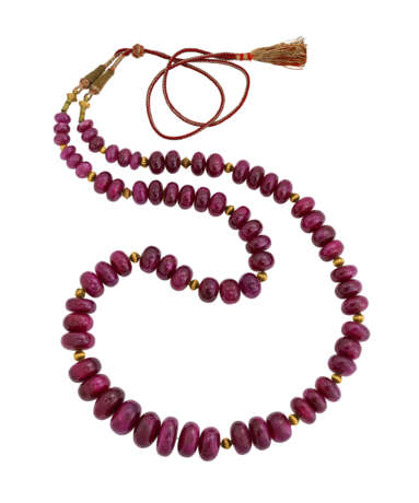 RUBY BEAD AND GOLD NECKLACE - Foto 2
