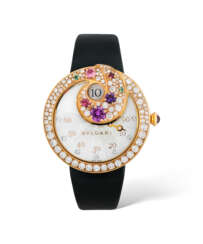 BULGARI MOTHER-OF-PEARL AND MULTI-GEM AUTOMATIC WRISTWATCH