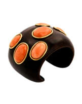 ANGELA PINTALDI CORAL AND WOOD BANGLE