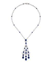 GRAFF SAPPHIRE AND DIAMOND PENDENT NECKLACE