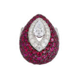 Graff. NO RESERVE GRAFF RUBY AND DIAMOND RING WITH GIA REPORT - фото 1