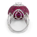 Graff. NO RESERVE GRAFF RUBY AND DIAMOND RING WITH GIA REPORT - Foto 2