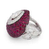 Graff. NO RESERVE GRAFF RUBY AND DIAMOND RING WITH GIA REPORT - Foto 4