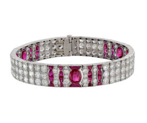 ART DECO RUBY AND DIAMOND BRACELET