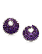 MICHELE DELLA VALLE AMETHYST AND DIAMOND EARRINGS
