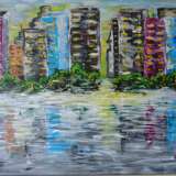 Краски города Canvas on the subframe Acrylic paint Abstract art Landscape painting 2020 - photo 1