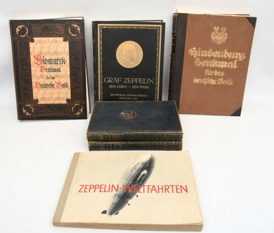 KONVOLUT "DEUTSCHE HELDEN", Sachbücher/Monografien Zeppelin/Hindenburg u.a., Deutsches Reich 1914-1932/1978 - фото 1