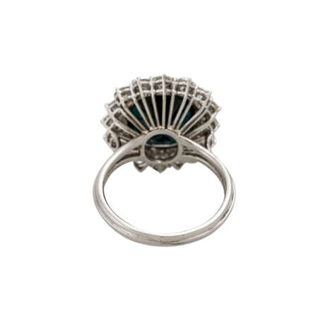 Ring mit dunkelblauem Saphir und Brillanten ca. 1,60 ct, - photo 4