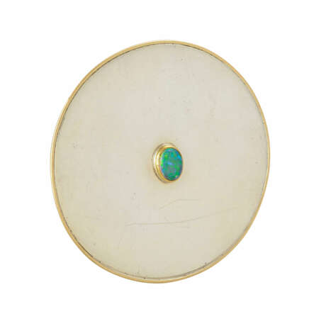 Scheibenbrosche mit ovalem Opal, - photo 2