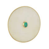 Scheibenbrosche mit ovalem Opal, - photo 2