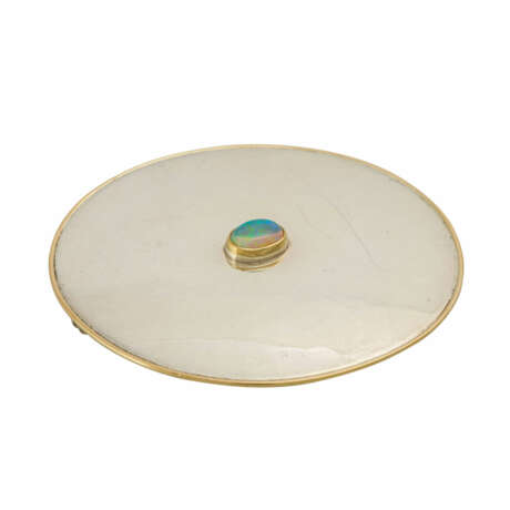 Scheibenbrosche mit ovalem Opal, - Foto 4