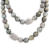 WEMPE außergewöhnliche Tahiti-Perlenkette mit Brillanten, zusammen ca. 3,7 ct, - фото 2