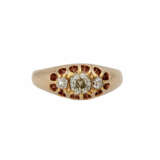 Ring mit Altschliffdiamanten zusammen ca. 0,55 ct, - photo 2