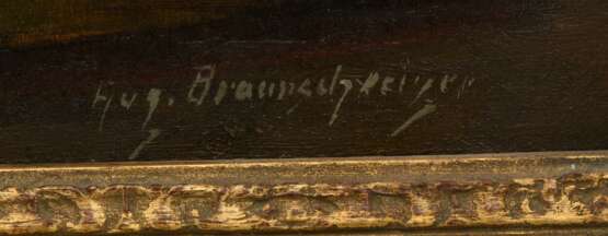 AUGUST BRAUNSCHWEIGER:"Stillleben mit Krug", Öl auf Leinwand, gerahmt und signiert, um 1910 - photo 2