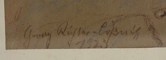 GEORG RICHTER-LÖSSNITZ,"Porträt von links", Aquarellkreide auf Papier, hinter Glas gerahmt, signiert und datiert - фото 2