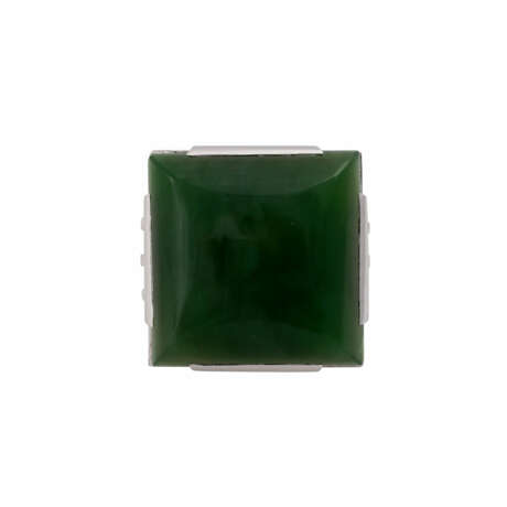 Ring mit quadratischem Nephrit-Jade-Cabochon 2x2 cm, - photo 2