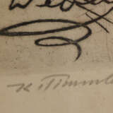 KARL TIMMLER. "Carl Maria von Weber", Radierung auf Papier, hinter Glas gerahmt, signiert, 1. Hälfte 20. Jahrhundert - photo 3