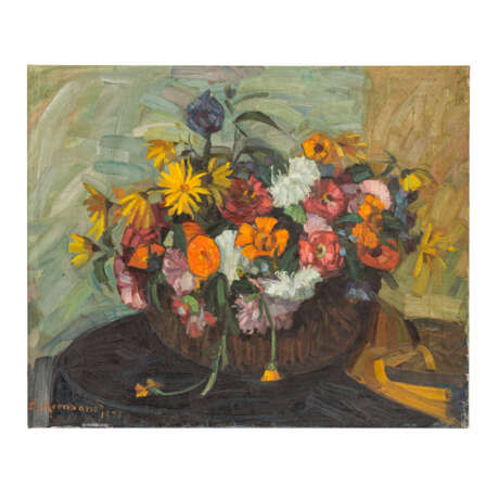 KORNSAND, LUISE (1876-1962), "Bouquet von Sommerblumen in Schale", - photo 1