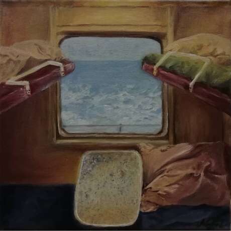 Поезд в океан Toile sur le sous-châssis Peinture à l'huile Réalisme Peinture de paysage 2020 - photo 1