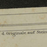 "BAUERNFAMILIE BEIM VESPER", polychromer Druck nach J. Woelfle, hinter Glas gerahmt, Mitte 19. Jahrhundert - photo 2