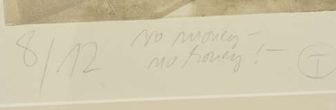 NATASCHA MANN:"No money no honey", polychrome Serigrafie, hinter Glas gerahmt, nummeriert, signiert und datiert - photo 2