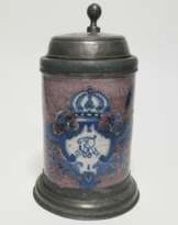 Walzenkrug mit Monogrammkartusche Friedrich Wilhelm Rex