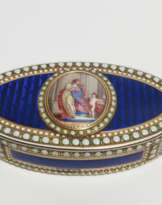 Ovale Tabatiere mit Venus und Amor