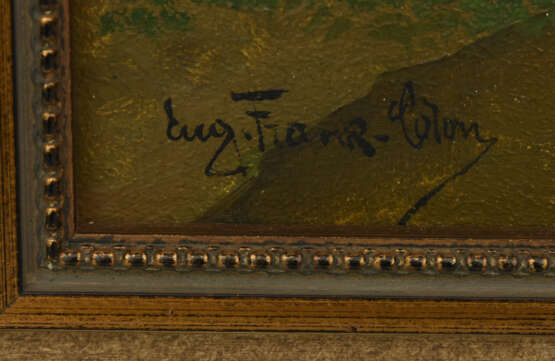 EUGEN FRANK-COLON, "Enten am Weiher", Öl auf Holzplatte, gerahmt und signiert, um 1920 - photo 2