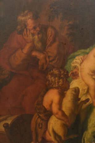 UNBEKANNTER KÜNSTLER, "Die heilige Familie", Öl auf Holz, gerahmt als Altarbild - photo 3