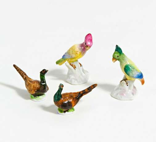 Wohl Meissen. Vier Miniaturvögel - Foto 1