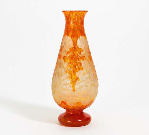 Schneider, Charles. "Le Verre Français". Große Vase mit Dattelpalmen-Dekor - Foto 1