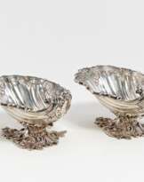 Paar Edward VII Salieren in Muschelform