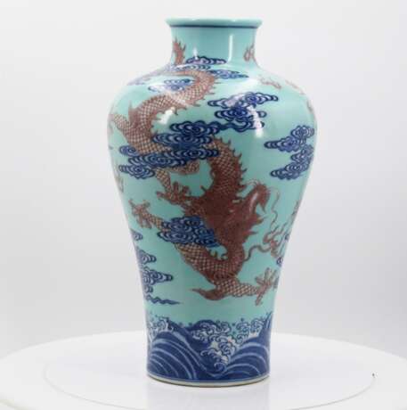 Meiping-Vase mit Drachen in Wolken - photo 4
