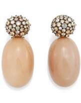 Mondstein-Diamant-Ohrclips