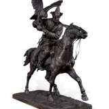 A MONUMENTAL AND VERY RARE BRONZE MODEL OF A KIRGHIZ WITH A ... - Foto 1
