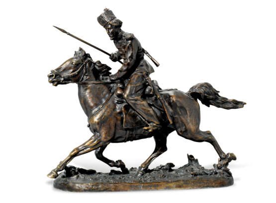 A BRONZE MODEL OF A DON COSSACK ON HORSEBACK - photo 1