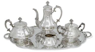 A PARCEL-GILT SILVER TEA AND COFFEE SERVICE