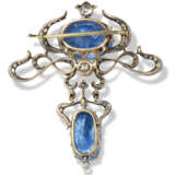 A DIAMOND AND SAPPHIRE GOLD BROOCH - photo 2