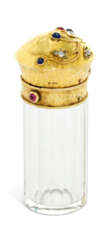 A JEWELLED GOLD-MOUNTED GLASS SCENT BOTTLE