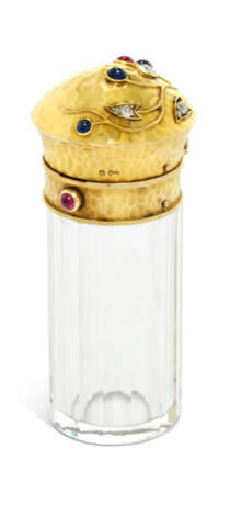 A JEWELLED GOLD-MOUNTED GLASS SCENT BOTTLE - photo 1