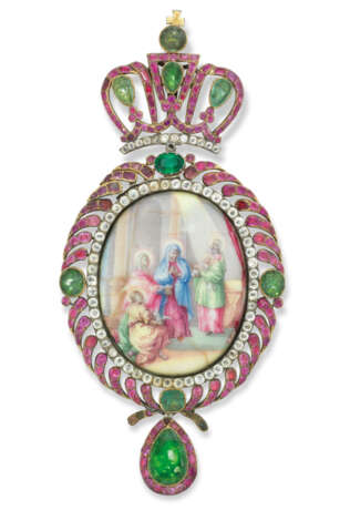 A JEWELLED AND ENAMEL MINIATURE PANAGIA - photo 1